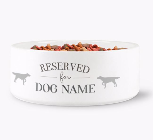 'Reserved for {dogsName}' Dog Bowl for your {breedFullName}